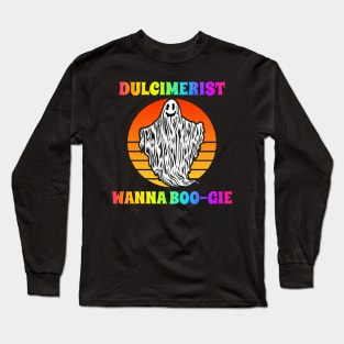 Dulcimerist Wanna Boogie Groovy Halloween Party Retro Vintage Long Sleeve T-Shirt